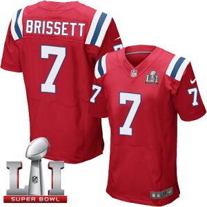 Nike Patriots #7 Jacoby Brissett Red Alternate Super Bowl LI 51 Men's Stitched NFL Elite Jersey