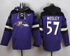 Nike Ravens #57 C.J. Mosley Purple Player Pullover NFL Hoodie