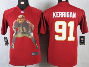 Nike Redskins #91 Ryan Kerrigan Burgundy Red Team Color Youth Portrait Fashion NFL Game Jersey