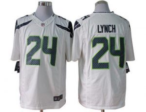 Nike Seahawks #24 Marshawn Lynch White Men's Embroidered NFL Limited Jersey