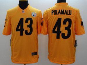 Nike Steelers #43 Troy Polamalu Gold Men's Stitched NFL Limited Jersey
