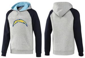 San Diego Chargers Logo Pullover Hoodie Grey & Blue