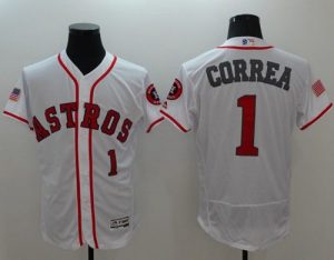 Astros #1 Carlos Correa White Fashion Stars & Stripes Flexbase Authentic Stitched MLB Jersey