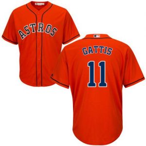 Astros #11 Evan Gattis Orange Cool Base Stitched Youth MLB Jersey