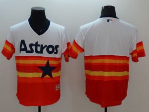 Astros Blank White Orange Flexbase Authentic Collection Cooperstown Stitched MLB Jersey