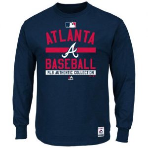 Atlanta Braves Majestic Men's Authentic Collection Team Property Long Sleeves T-Shirt Navy