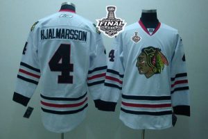 Blackhawks #4 Nikals Hjalmarsson White 2015 Stanley Cup Stitched NHL Jersey