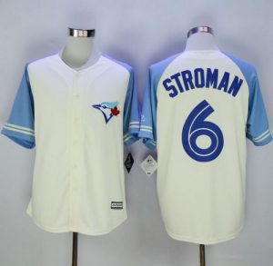 Blue Jays #6 Marcus Stroman Cream Blue Exclusive New Cool Base Stitched MLB Jersey