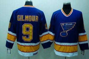 Blues #9 Doug Gilmour Embroidered Blue CCM Throwback NHL Jersey