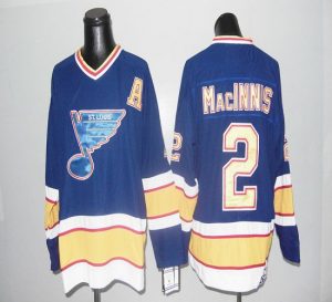 Blues CCM Throwback #2 Macinnis Blue Embroidered NHL Jersey