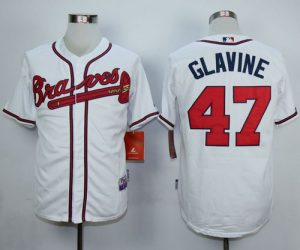 Braves #47 Tom Glavine White Cool Base Stitched MLB Jersey