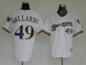 Brewers #49 Yovani Gallardo Stitched White MLB Jersey