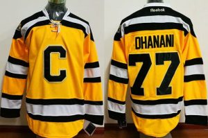 Bruins #77 Dhanani Yellow C Stitched NHL Jersey