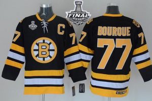 Bruins Stanley Cup Finals Patch #77 Ray Bourque Black CCM Throwback Stitched NHL Jersey