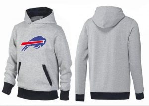 Buffalo Bills Logo Pullover Hoodie Grey & Black