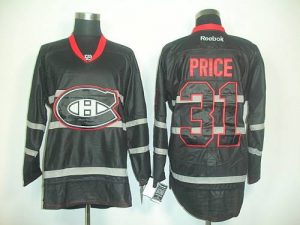 Canadiens #31 Carey Price Black Ice Embroidered NHL Jersey