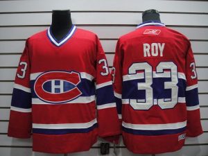 Canadiens #33 Patrick Roy Embroidered Red CH NHL Jersey