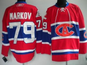 Canadiens #79 Andrei Markov Embroidered Red New CA NHL Jersey