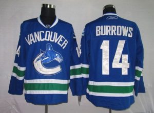 Canucks #14 Alexandre Burrows Embroidered Blue NHL Jersey