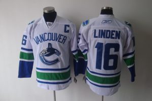 Canucks #16 Trevor Linden White Embroidered NHL Jersey