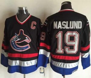 Canucks #19 Markus Naslund Black Blue CCM Throwback Stitched NHL Jersey