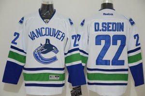 Canucks #22 Daniel Sedin White Stitched NHL Jersey