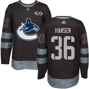 Canucks #36 Jannik Hansen Black 1917-2017 100th Anniversary Stitched NHL Jersey