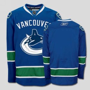 Canucks Blank Embroidered Blue NHL Jersey