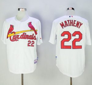 Cardinals #22 Mike Matheny White Cool Base Stitched MLB Jersey