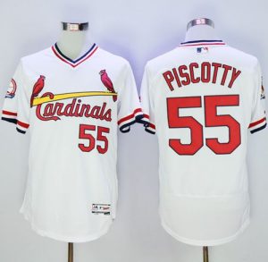 Cardinals #55 Stephen Piscotty White Flexbase Authentic Collection Cooperstown Stitched MLB Jersey