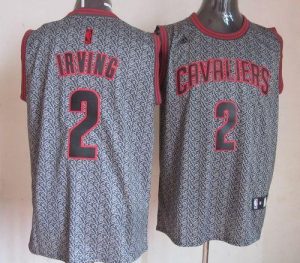 Cavaliers #2 Kyrie Irving Grey Static Fashion Embroidered NBA Jersey