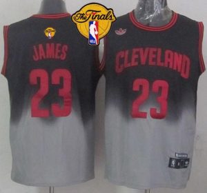 Cavaliers #23 LeBron James Black Grey Fadeaway Fashion The Finals Patch Stitched NBA Jersey