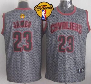 Cavaliers #23 LeBron James Grey Static Fashion The Finals Patch Stitched NBA Jersey