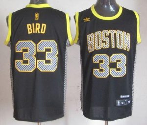 Celtics #33 Larry Bird Black Electricity Fashion Embroidered NBA Jersey