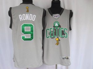 Celtics #9 Rajon Rondo Stitched Grey 2010 Finals Commemorative NBA Jersey