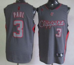 Clippers #3 Chris Paul Grey Graystone Fashion Embroidered NBA Jersey