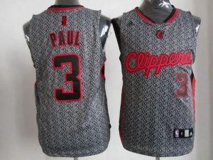 Clippers #3 Chris Paul Grey Static Fashion Embroidered NBA Jersey