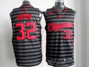 Clippers #32 Blake Griffin Black Grey Groove Embroidered NBA Jersey