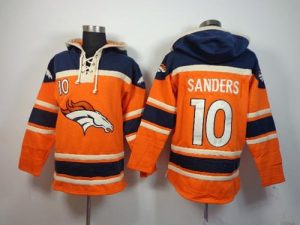 Denver Broncos #10 Emmanuel Sanders Orange Sawyer Hooded Sweatshirt NFL Hoodie