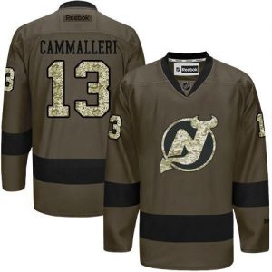 Devils #13 Mike Cammalleri Green Salute to Service Stitched NHL Jersey