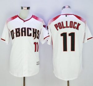 Diamondbacks #11 A. J. Pollock White Brick New Cool Base Stitched MLB Jersey