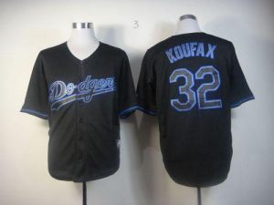 Dodgers #32 Sandy Koufax Black Fashion Stitched MLB Jersey