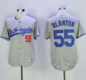 Dodgers #55 Joe Blanton Grey Flexbase Authentic Collection Road Stitched MLB Jersey