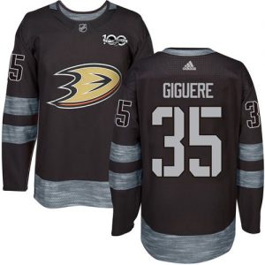 Ducks #35 Jean-Sebastien Giguere Black 1917-2017 100th Anniversary Stitched NHL Jersey