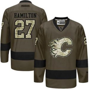 Flames #27 Dougie Hamilton Green Salute to Service Stitched NHL Jersey