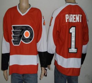 Flyers #1 Bernie Parent Orange Embroidered NHL Jersey