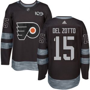 Flyers #15 Michael Del Zotto Black 1917-2017 100th Anniversary Stitched NHL Jersey