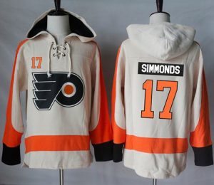 Flyers #17 Wayne Simmonds Cream Sawyer Hooded Sweatshirt Stitched NHL Jersey