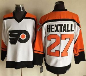 Flyers #27 Ron Hextall White Black CCM Throwback Stitched NHL Jersey