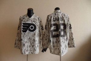 Flyers #28 Claude Giroux Camouflage Embroidered NHL Jersey